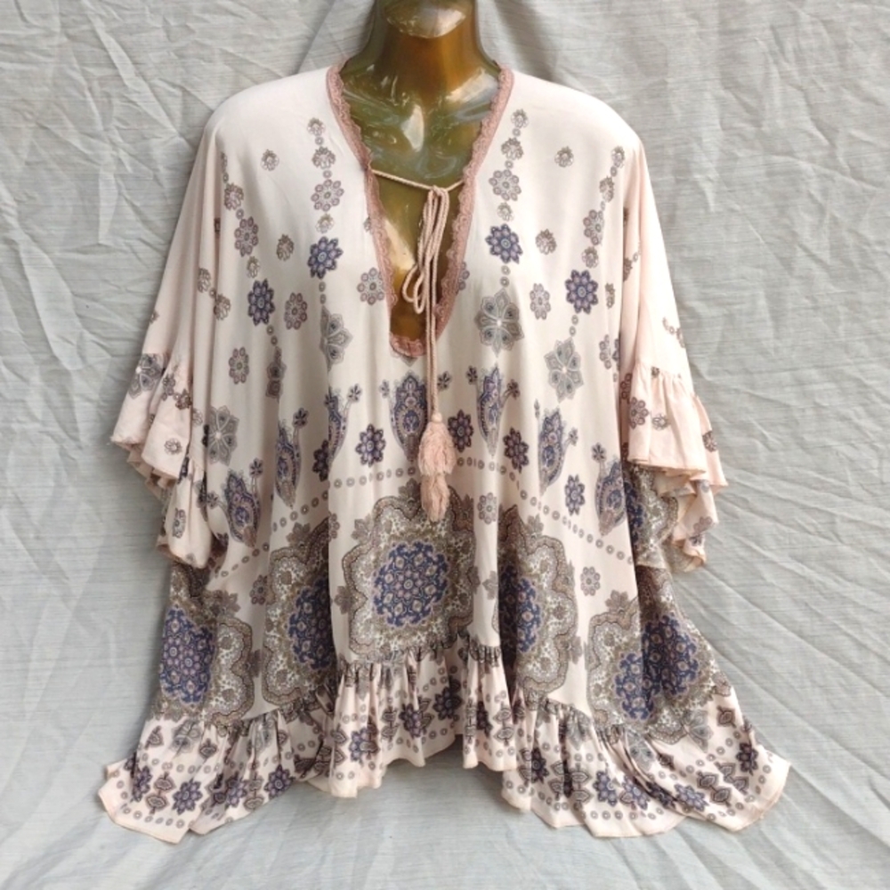 Saga bohemian boho chic blouse cotton Italy